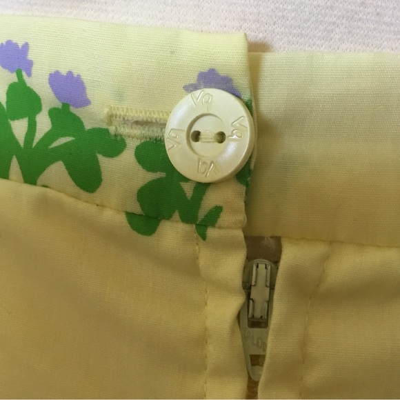 Vintage 70’s The Vested Gentress Yellow Floral Lined Skirt - Picture 8 of 12